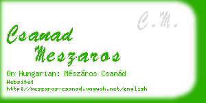 csanad meszaros business card