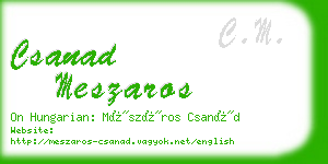csanad meszaros business card